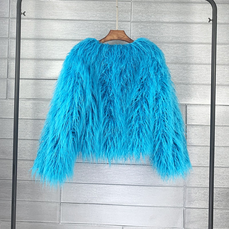 Heidi-Mode | Eleganter Warmer Kunstpelzmantel Für Herbst Und Winter
