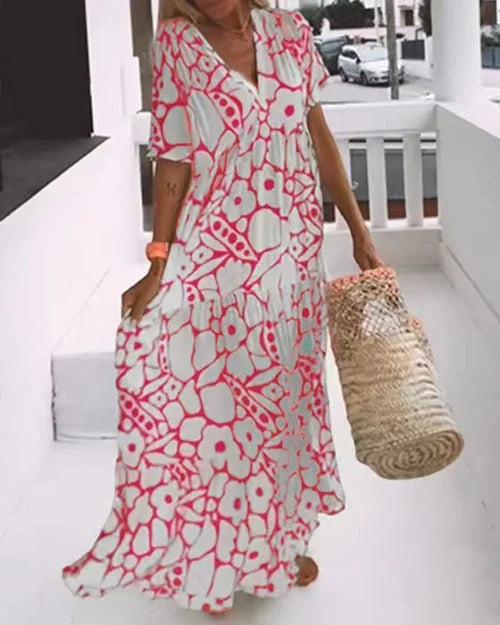 Heidi-Mode | Sommerliches Neues Kurzarm-Printkleid