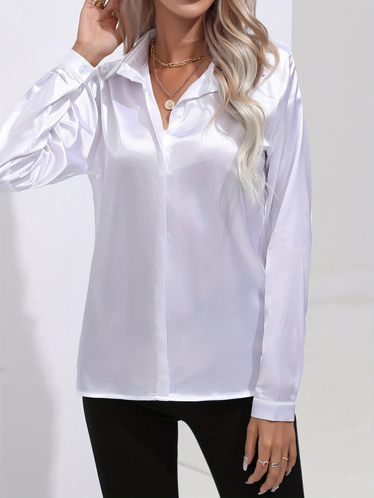 Heidi | Damen Elegante Satinbluse