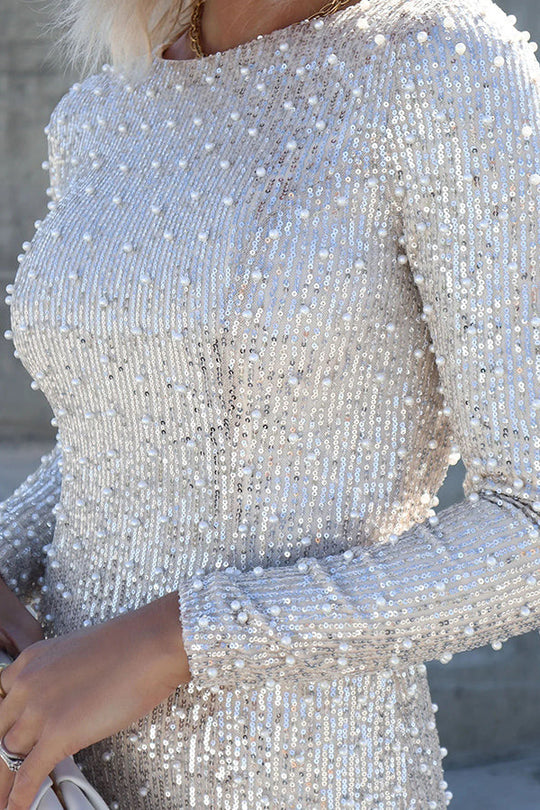 Heidi-Mode | Born To Sparkle Pailletten Perlen Mini Kleid