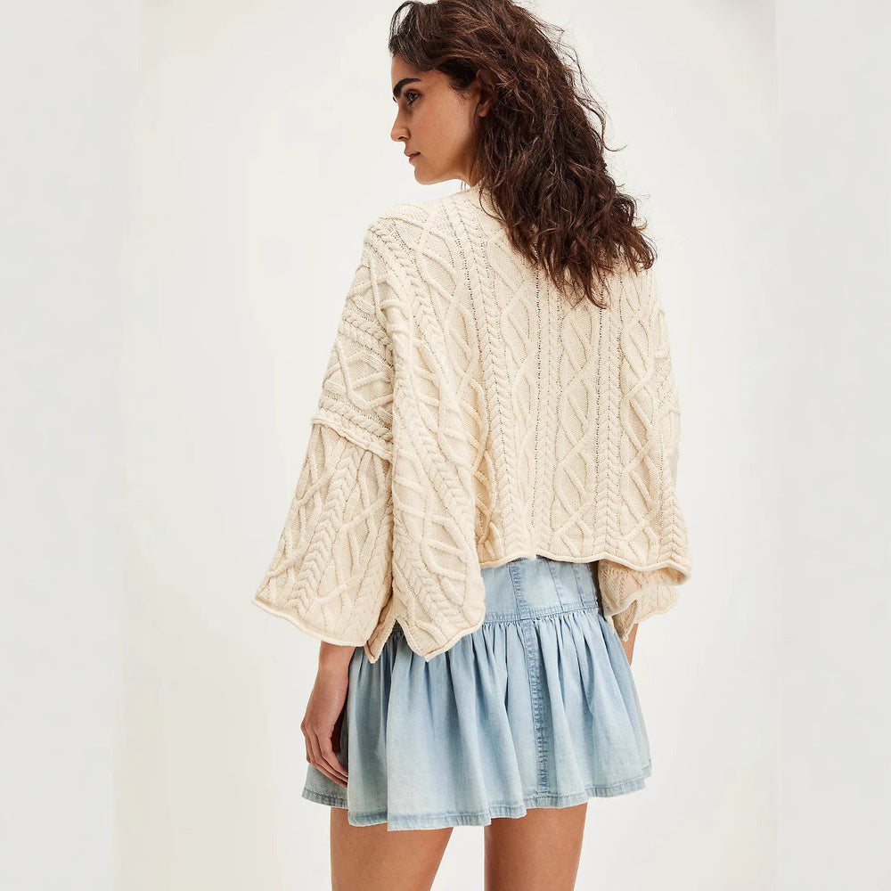 Heidi-Mode | Hoch Taillierter A-Linien Rock aus Jeans mit Falten