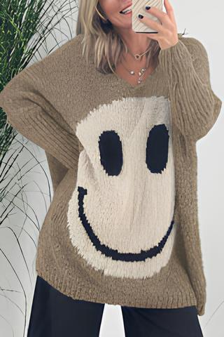 Elegante Smiley-Pullover mit langen Ärmeln