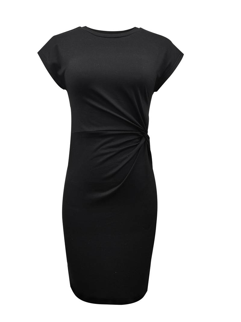 Schwarzes Kleid mit Twist-Front