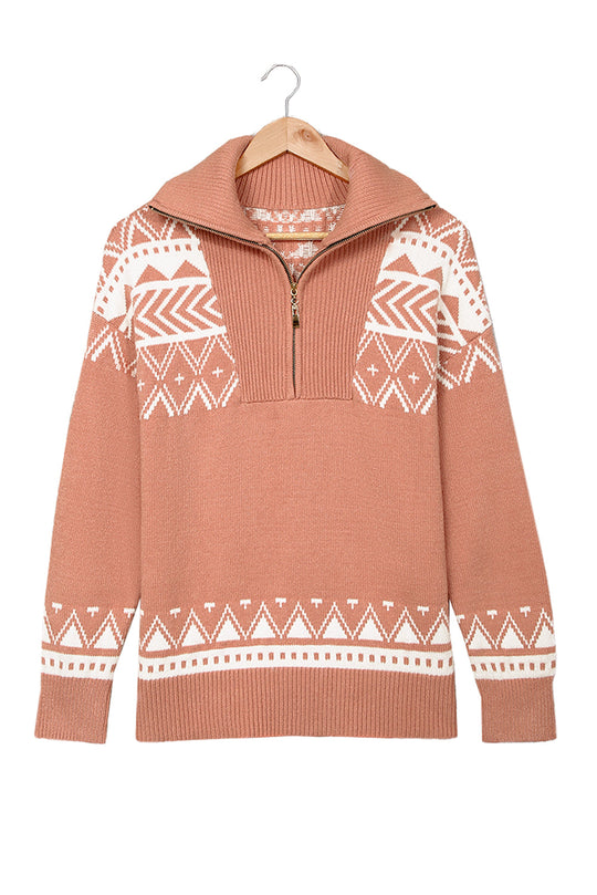 Geometry Knit Quarter Zip Pullover