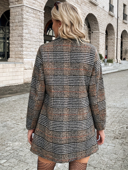 Heidi-Mode | Eleganter Business Doppelreiher mit kariertem Muster Ideal für alle Jahreszeiten