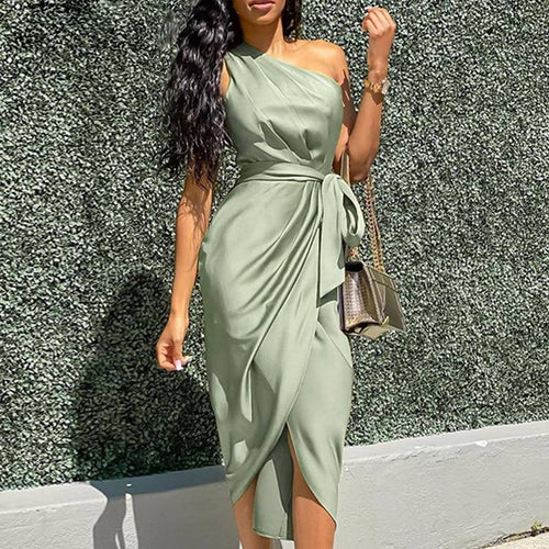 Heidi Ein-Schulter-Bodycon-Kleid