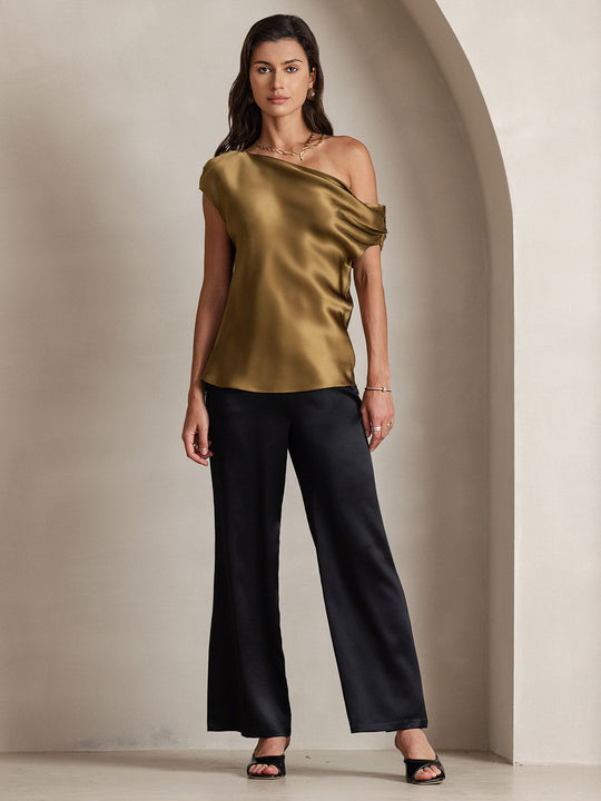 Heidi-Mode | Seiden Chic Ein Schulter Bluse