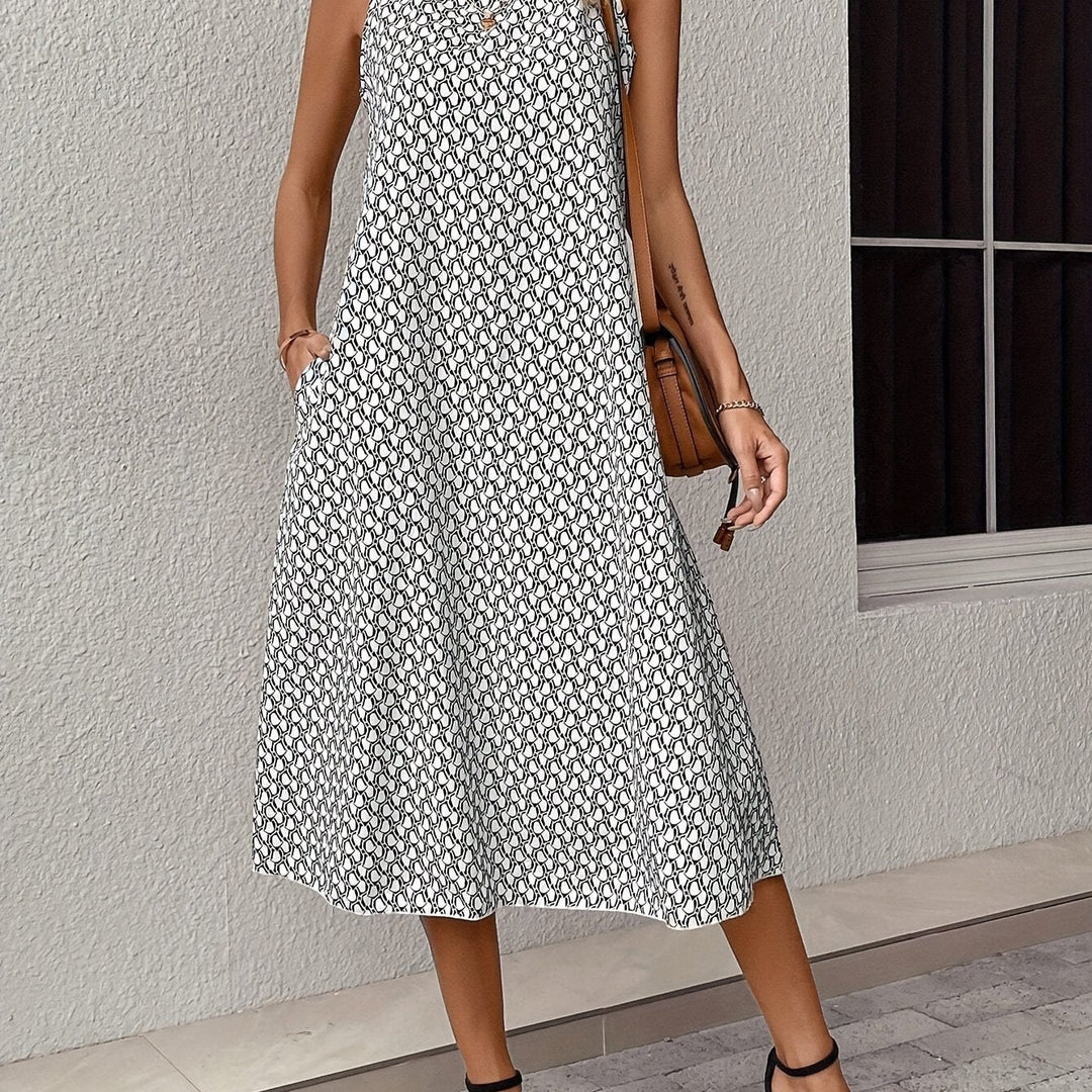 Heidi-Mode | Kleid mit Tasche und Allover-Muster Perfekt für Den Frühling und Den Sommer