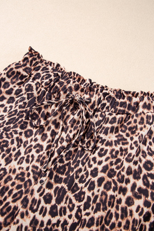 Boho-Leopard-Hose Mit Weitem Bein