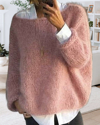 Einfache Off-Shoulder-Strickjacke