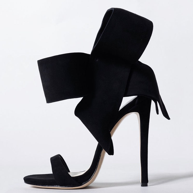 Heidi-Mode | Sommer Übergröße Schleife Knöchelriemen High Heels Sandalen für Frauen