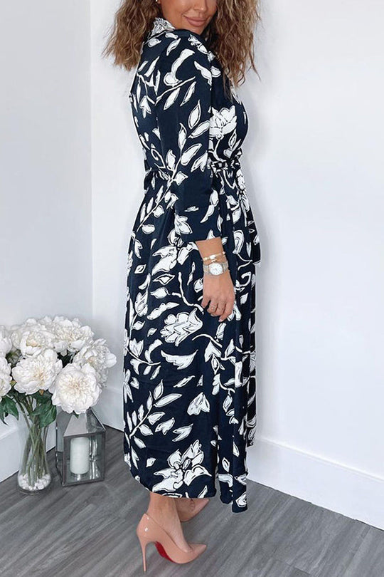 Heidi-Mode | Cider und Sunshine Floral Hemdkleid Midi