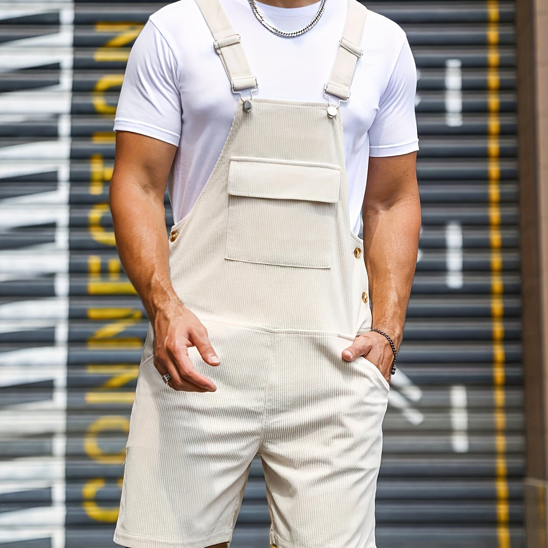 Heidi-Mode | Atmungsaktiver und Schnelltrocknender Freizeit Herrenoverall mit Taschen und Verstellbaren Streifen