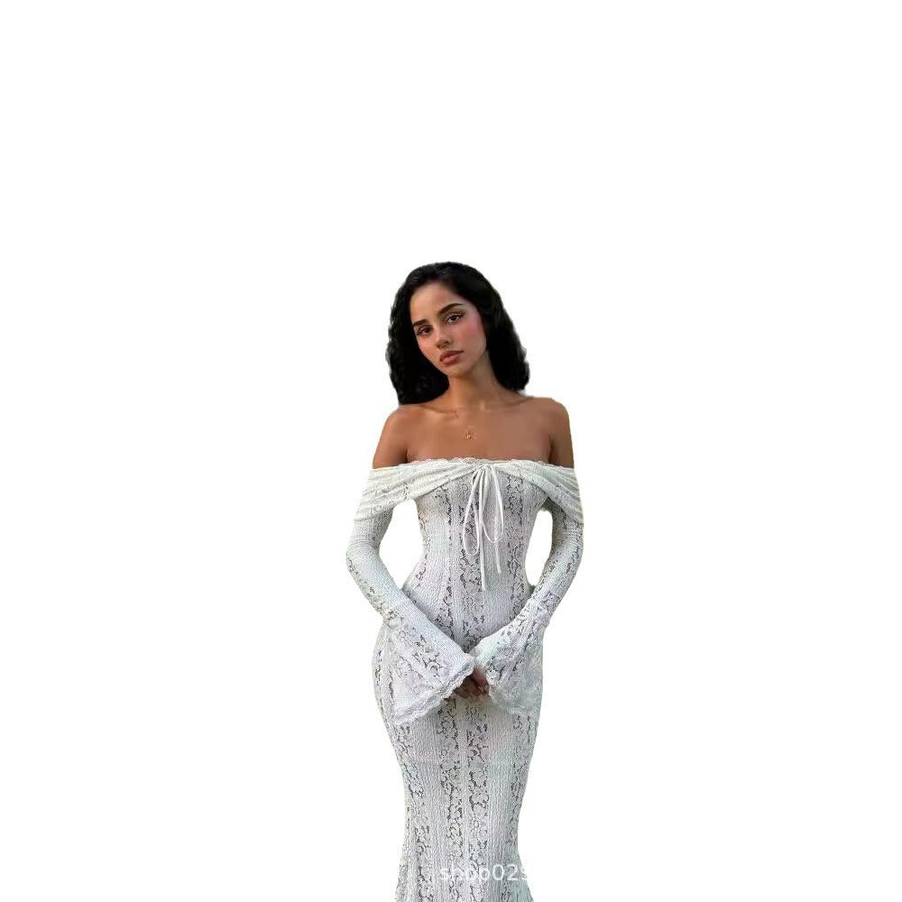 Heidi-Mode | Off Shoulder Kleid mit Glockenärmeln, Sanft und Elegant