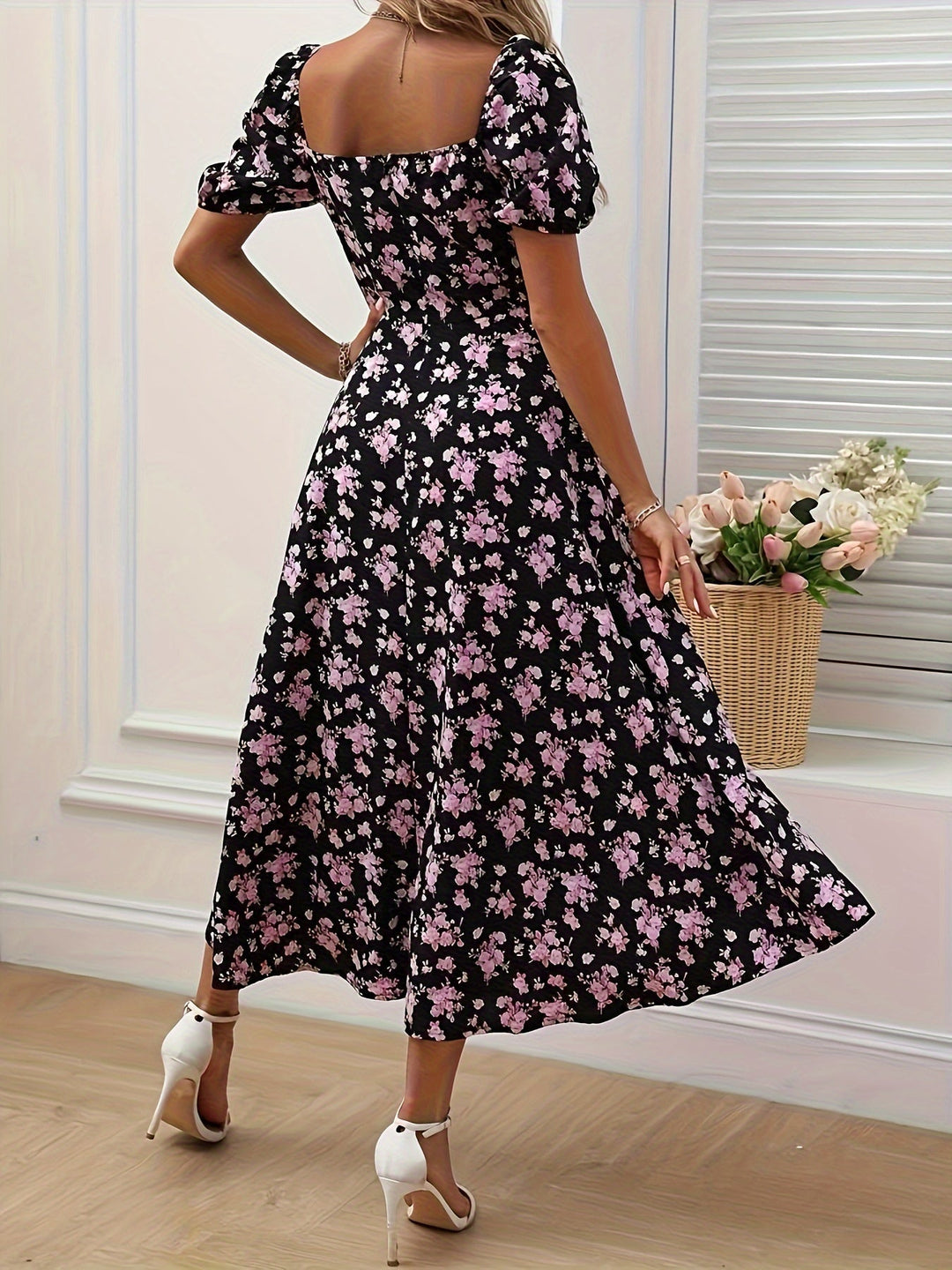 Heidi-Mode | Elegante Maxi Kleid mit Blumen