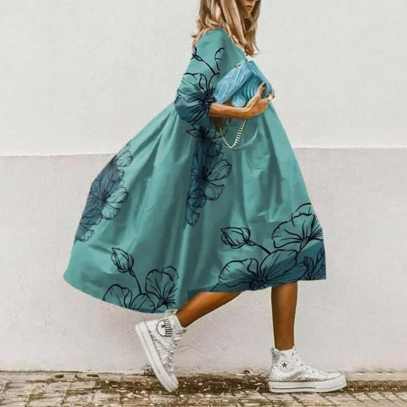Heidi-Mode | Blumiges Oversize Kleid für Frauen