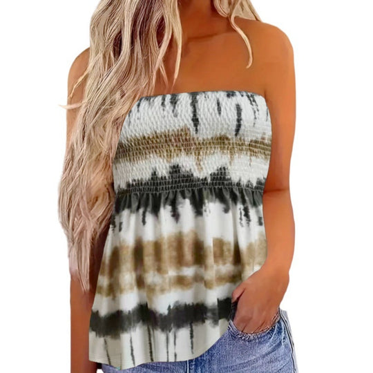 Heidi Mode | Damenmode drucken sexy Tube Top aus der Schulter