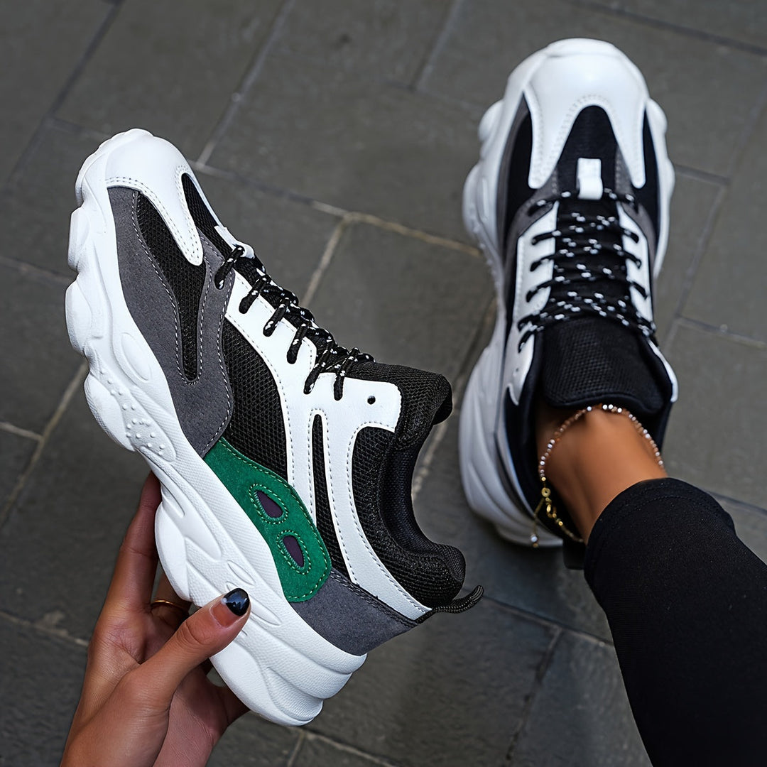 Heidi-Mode | Dicke Sohle Stoßdämpfende Chunky Sneakers für Frauen