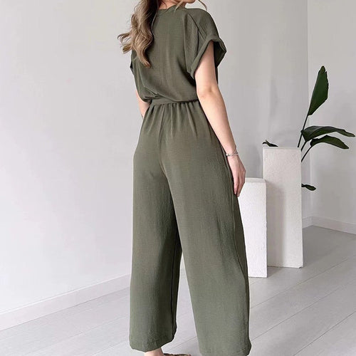 Damen Jumpsuit mit V-Ausschnitt