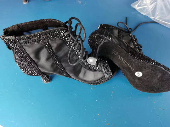 Heidi-Mode | Strass Lateinische Tanzschuhe Erwachsene Frauen Mittel Hoher Absatz