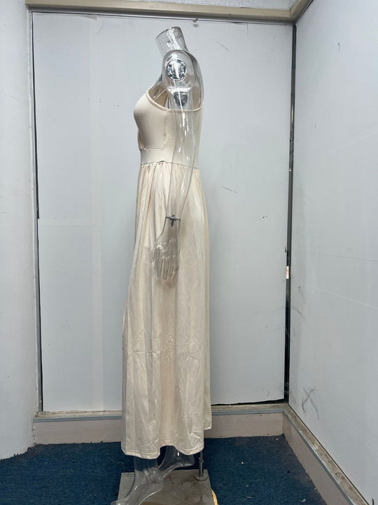 Heidi Mode | Ärmelloses Kleid mit hoher Taille und Öffnung