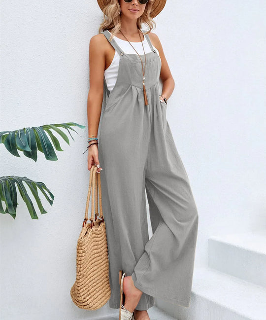 Heidi-Mode | Ärmellose Latzhose Casual Jumpsuit