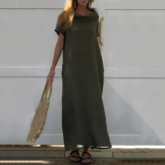 Elisa - Leinenkleid mit Elegantem Kragen