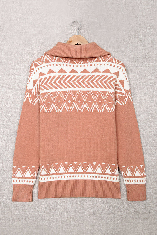 Geometry Knit Quarter Zip Pullover