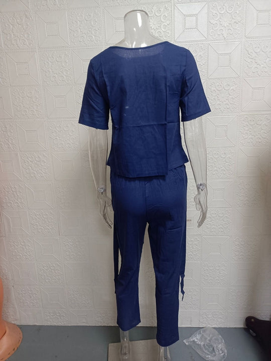 Heidi Mode | Übergroße Bluse Hose mit weitem Bein Retro zweiteiliges Set