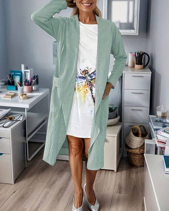 Heidi-Mode | Langer Mantel Lässig Hochwertig Moderner Stil Ideal Für Den Winter