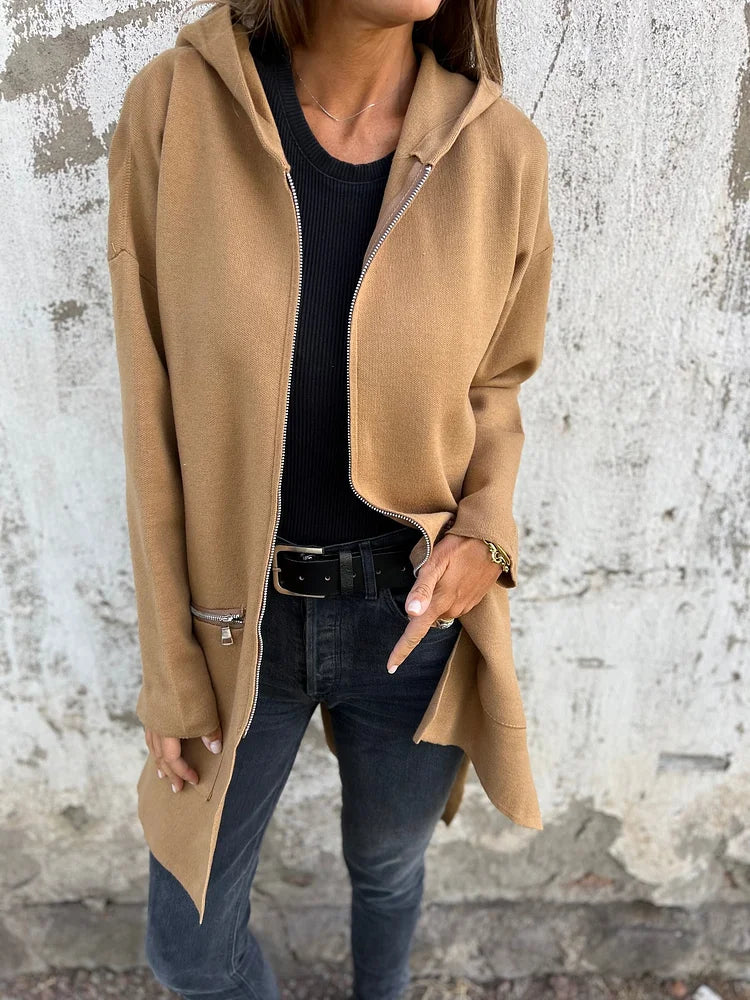 Heidi-Mode | Rundhals-Reißverschluss Langarm Freizeitjacke