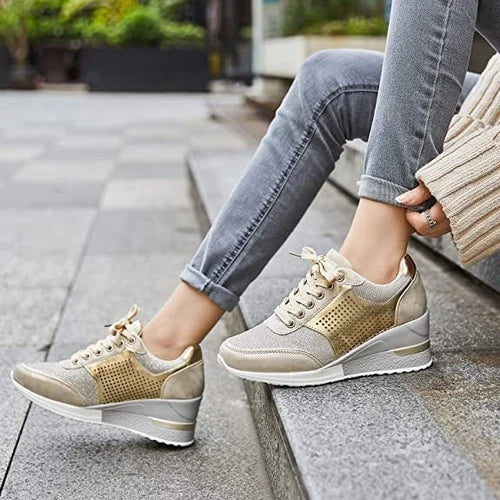 Heidi-Mode | Damen Sneakers Auf Keilabsatz mit Hohem Absatz