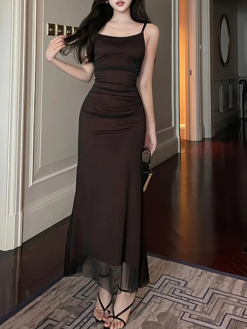 Heidi-Mode | Midi Kleid Glamour Stil Ohne Ärmel