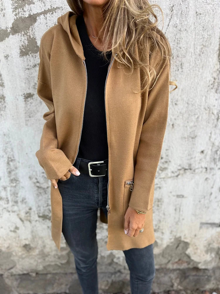 Heidi-Mode | Rundhals-Reißverschluss Langarm Freizeitjacke