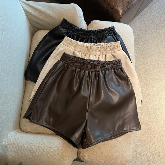 Zaida | Shorts aus Pu-Leder