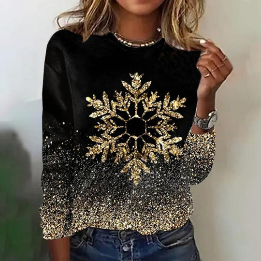 Heidi-Mode | Gradual Jahrgang T-Shirt Schneeflockenform