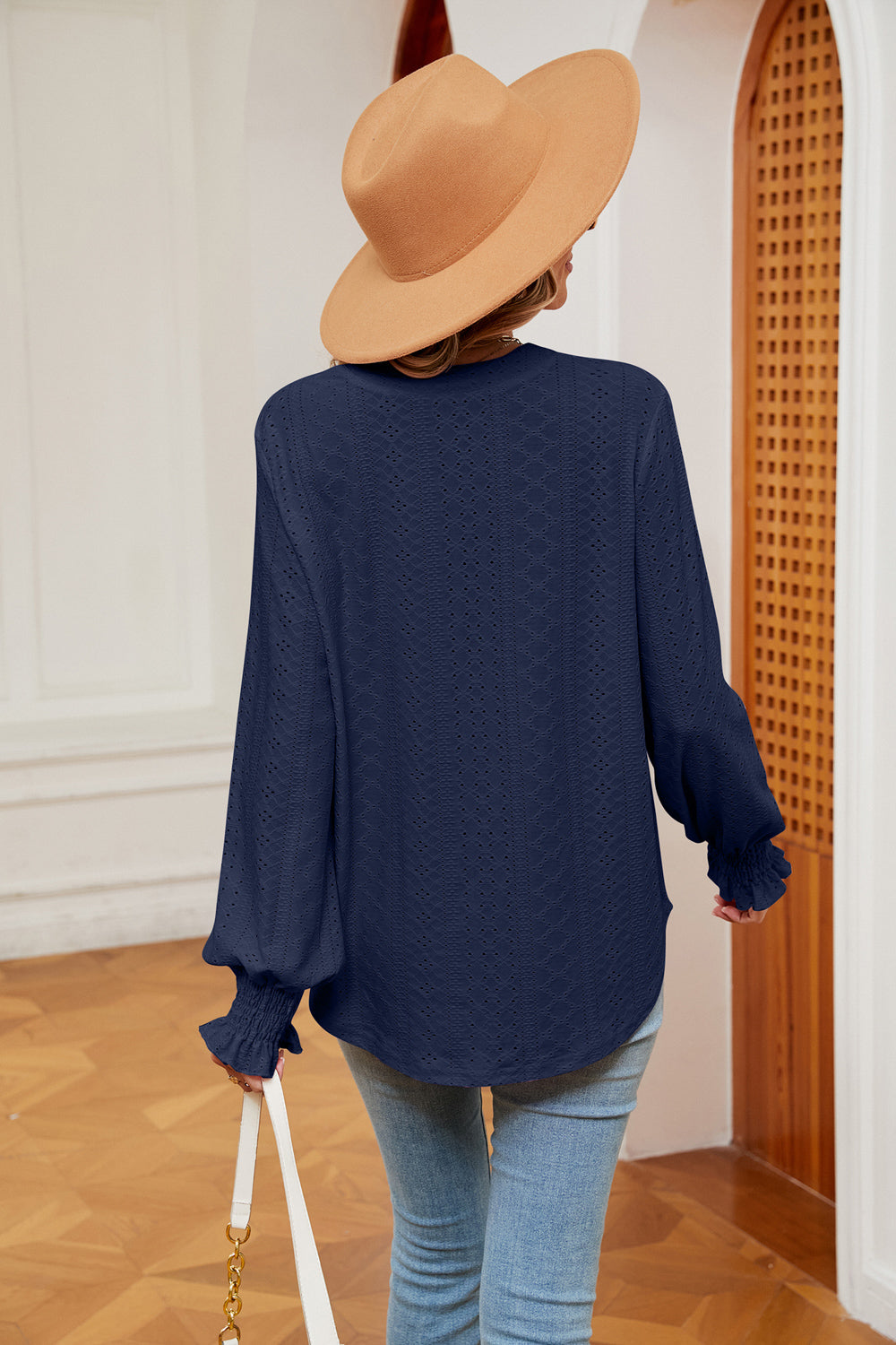 Heidi-Mode | Notchkragen Volant Ärmel Bluse