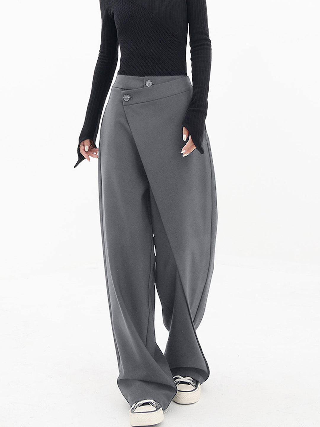 Schwarze Baggy-Hose für Damen