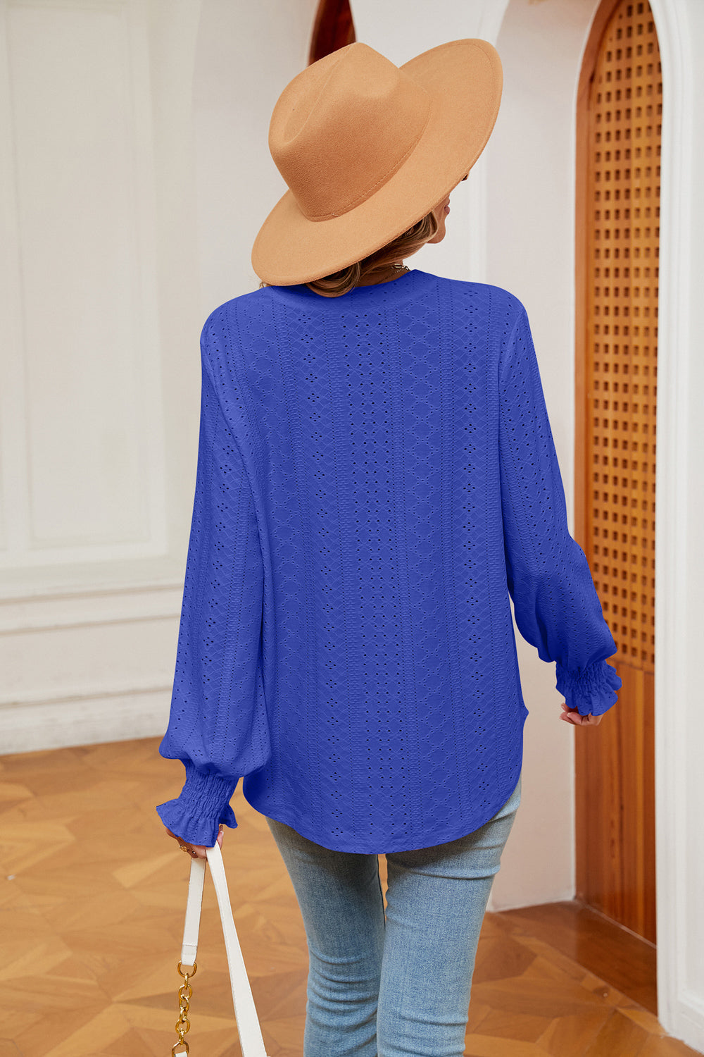 Heidi-Mode | Notchkragen Volant Ärmel Bluse
