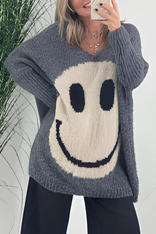 Elegante Smiley-Pullover mit langen Ärmeln