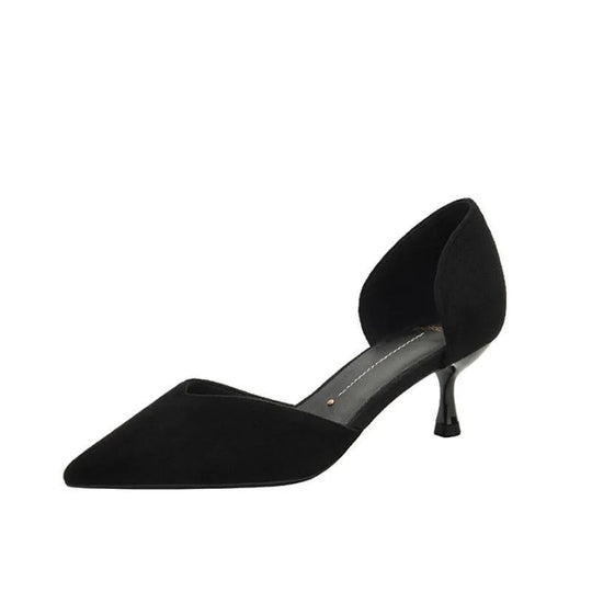 Heidi-Mode | Schwarze Spitzen High Heels mit Stilettoabsatz