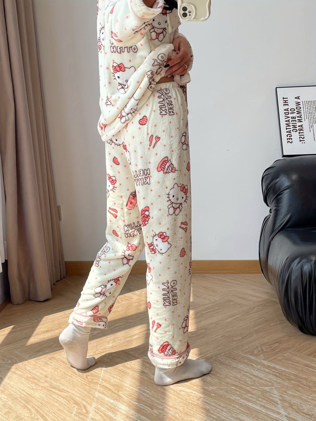 Heidi-Mode | Niedliches Hello Kitty Druck Pyjamaset