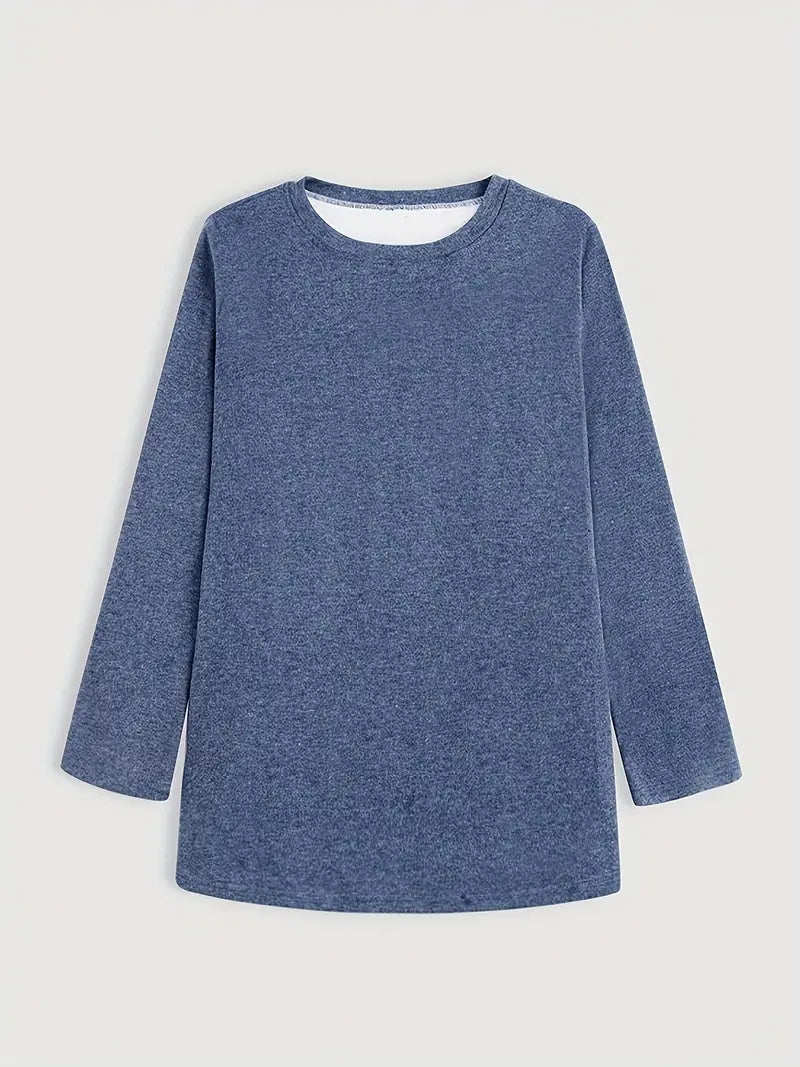 Heidi-Mode - Bequemes Meerblaues Herbst Fleece Sweatshirt für Frauen