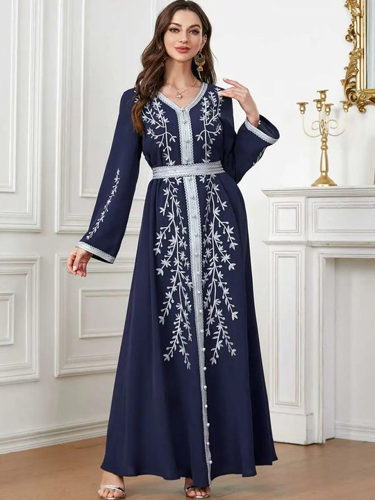 Heidi-Mode | Eid Bestickte Damen Kaftan Kleid Jalabiya