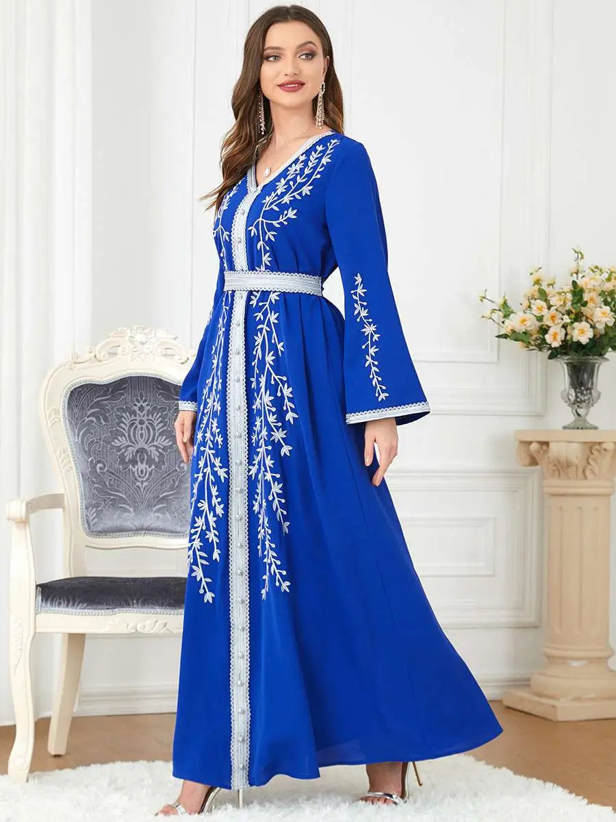 Heidi-Mode | Eid Bestickte Damen Kaftan Kleid Jalabiya