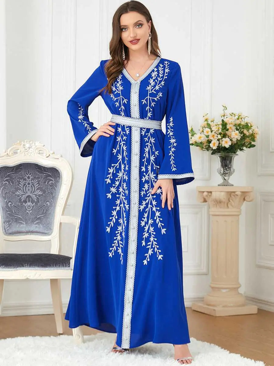 Heidi-Mode | Eid Bestickte Damen Kaftan Kleid Jalabiya