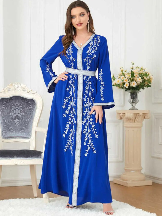 Heidi-Mode | Eid Bestickte Damen Kaftan Kleid Jalabiya