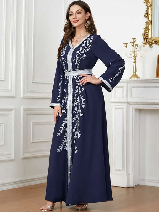 Heidi-Mode | Eid Bestickte Damen Kaftan Kleid Jalabiya