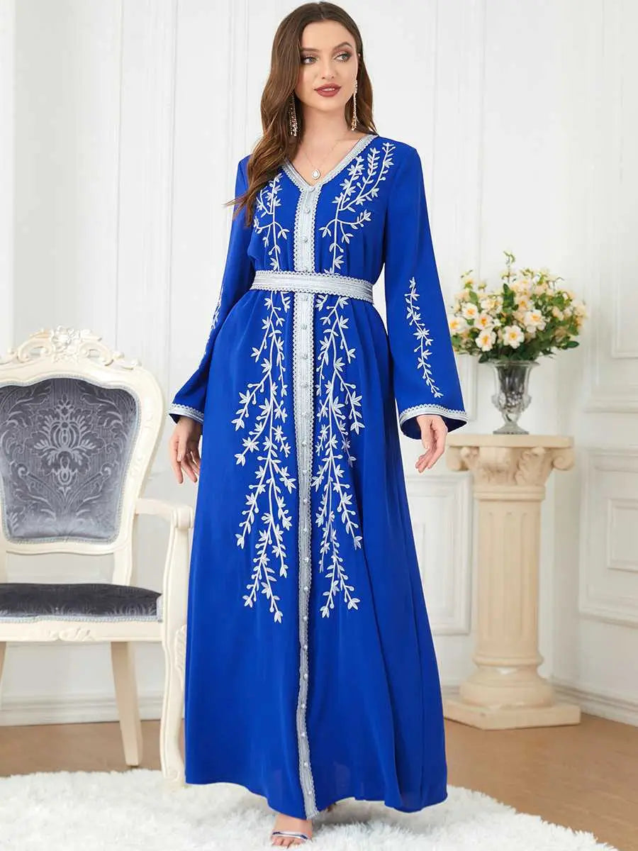 Heidi-Mode | Eid Bestickte Damen Kaftan Kleid Jalabiya
