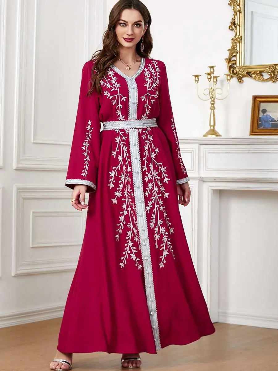 Heidi-Mode | Eid Bestickte Damen Kaftan Kleid Jalabiya